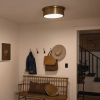 Designerski Duży Plafon Serca Szczotkowany Naturalny Mosiądz 3x E27 Elstead Lighting KL-SERCA-F-L-BNB